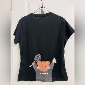 Victor black bear badminton shirt (women)